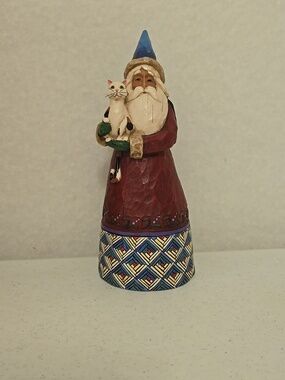 Jim Shore Santa With Calico Cat Figurine, 105167, 2002